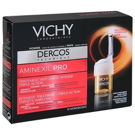 VICHY Dercos AMINEXIL PRO для МУЖЧИН Интенсивное средство против выпадения волос тройного действия для мужчин