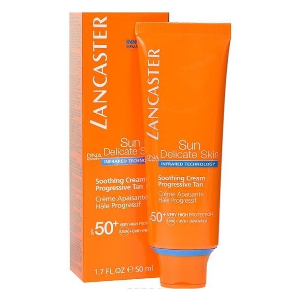 Lancaster Delicate Skin Soothing Cream Progressive Tan SPF50+ Постепенный Загар Крем успокаивающий для лица