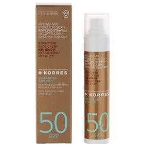 Korres Suncare Red Grape Sunscreen Face Cream SPF 50 Солнцезащитный антивозрастной крем для лица Красный Виноград SPF 50