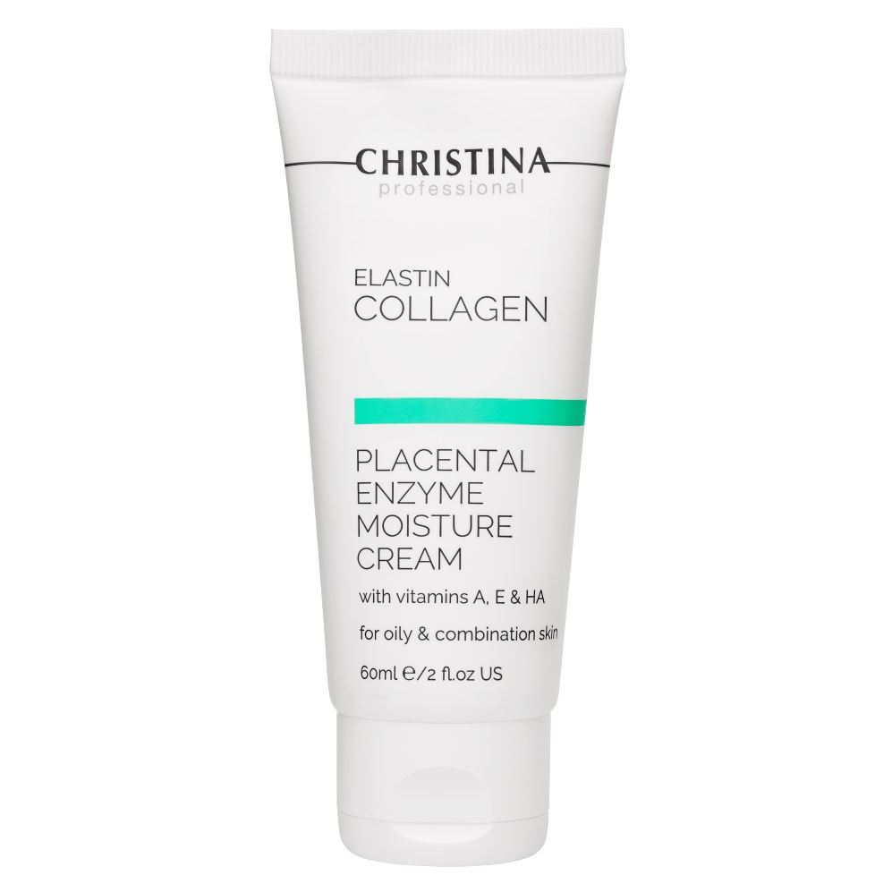 Christina Elastin Collagen Placental Enzyme Moisture Cream Увлажняющий крем с растительными энзимами, коллагеном и эластином для жирной и комбинированной кожи