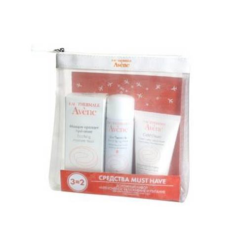 Avene Essential Care Дорожный набор в косметичке Авен Дорожный набор: Успокаивающая маска+Крем для рук+Термальная вода 