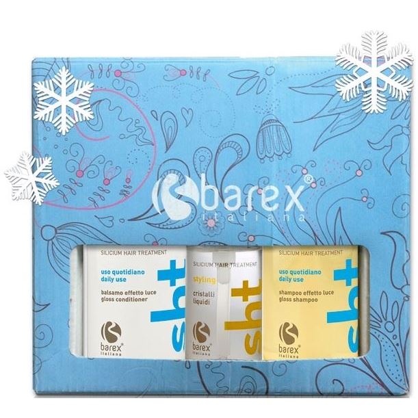 Barex Silicium Hair Treatment Gift Set "Новогодний блеск" Набор: шампунь-блеск + кондиционер-блеск + жидкие кристаллы