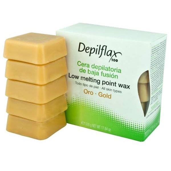 Depilflax Waxes Hot Wax Gold Воск горячий Золото средней плотности для сухой кожи