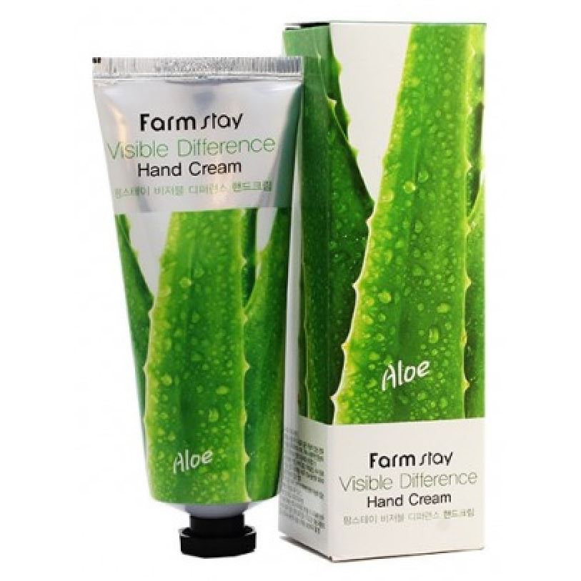 FarmStay Skin Care Visible Difference Hand Cream Aloe Vera Успокаивающий крем для рук с экстрактом алоэ