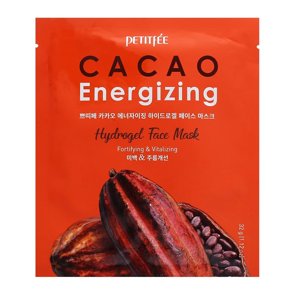 Petitfee Face Care Cacao Energizing Hydrogel Face Mask Гидрогелевая маска с экстрактом какао для выравнивания кожи лица