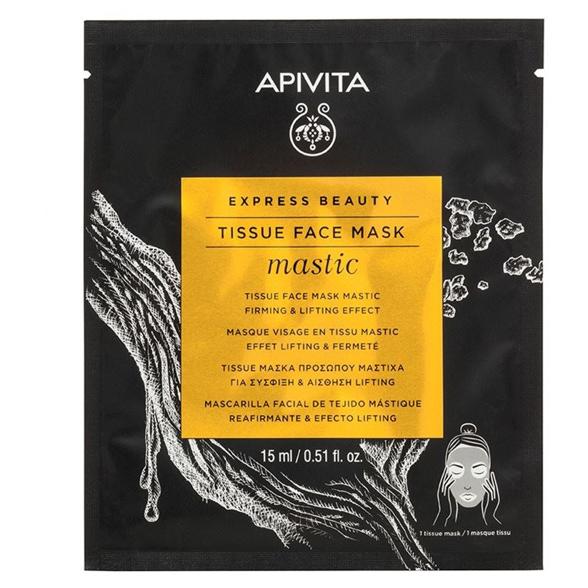 Apivita Express Beauty Express Beauty Tissue Face Mask Mastic Маска тканевая для лица Упругость и Лифтинг с Мастикой