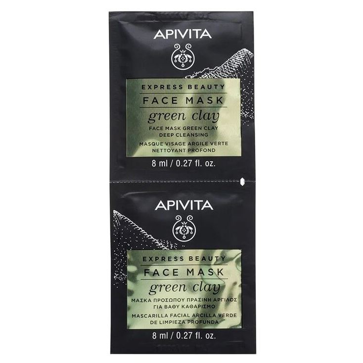 Apivita Express Beauty Express Beauty Face Mask Green Clay Маска для лица глубоко очищающая с Зеленой Глиной