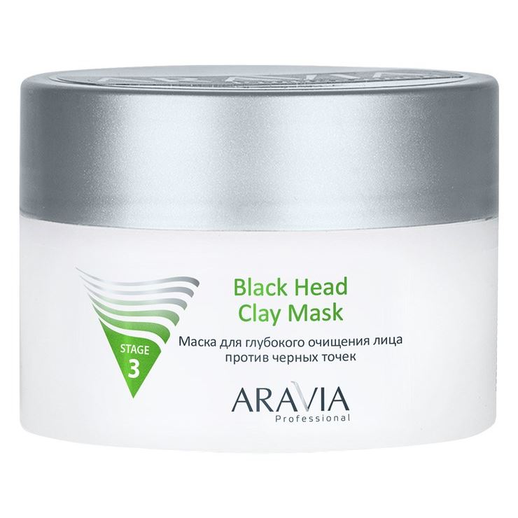 Aravia Professional Профессиональная косметика Black Head Clay Mask Маска для глубокого очищения лица против черных точек 