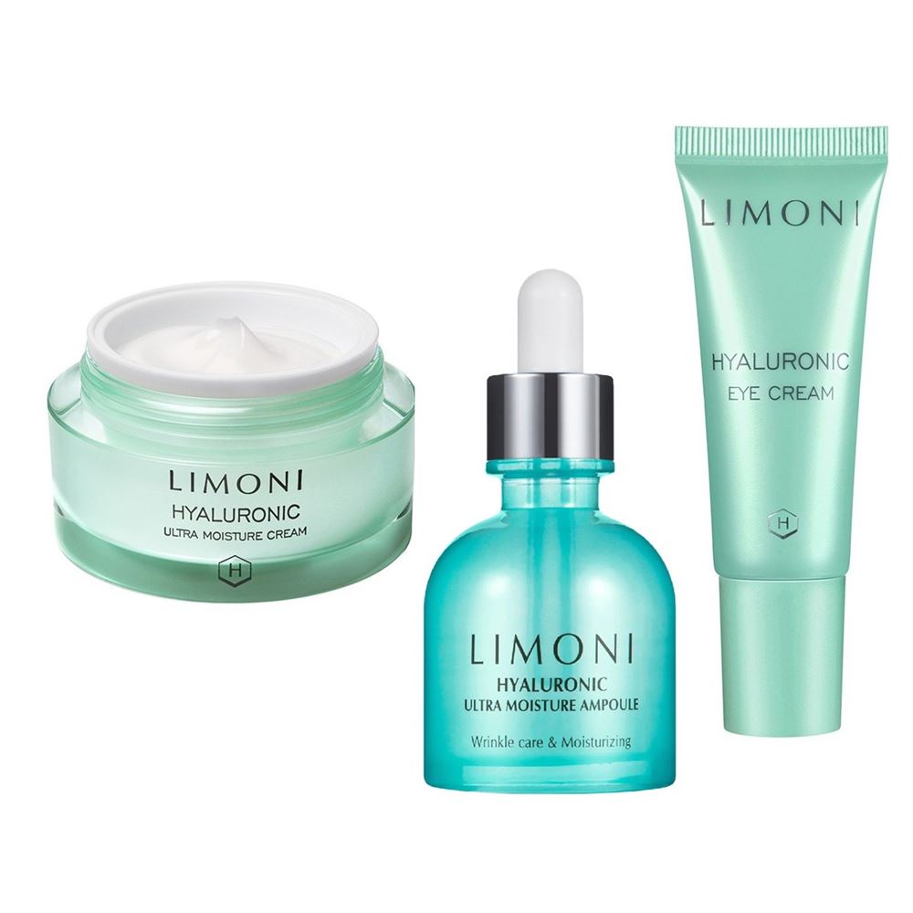Limoni Gift Sets Набор Hyaluronic Ultra Moisture Care Set Набор увлажняющий: крем, крем для глаз, сыворотка
