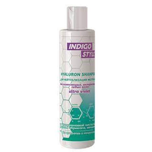 Indigo Style Shampoo & Balsam Hyaluron Shampoo Для нейтрализайии желтизны Шампунь против желтизны и тускнения светлых волос 