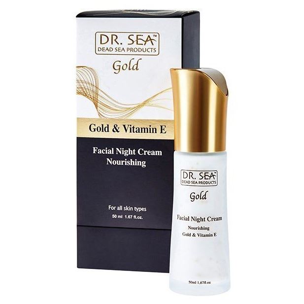 Dr. Sea Для лица Gold & Vitamin E Facial Night Cream Nourishing Крем для лица ночной питательный с золотом и витамином Е для всех типов кожи