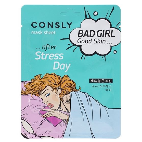 Consly Face Care Bad Girl Good Skin Mask Sheet after Stress Day  Тканевая маска после тяжелого дня