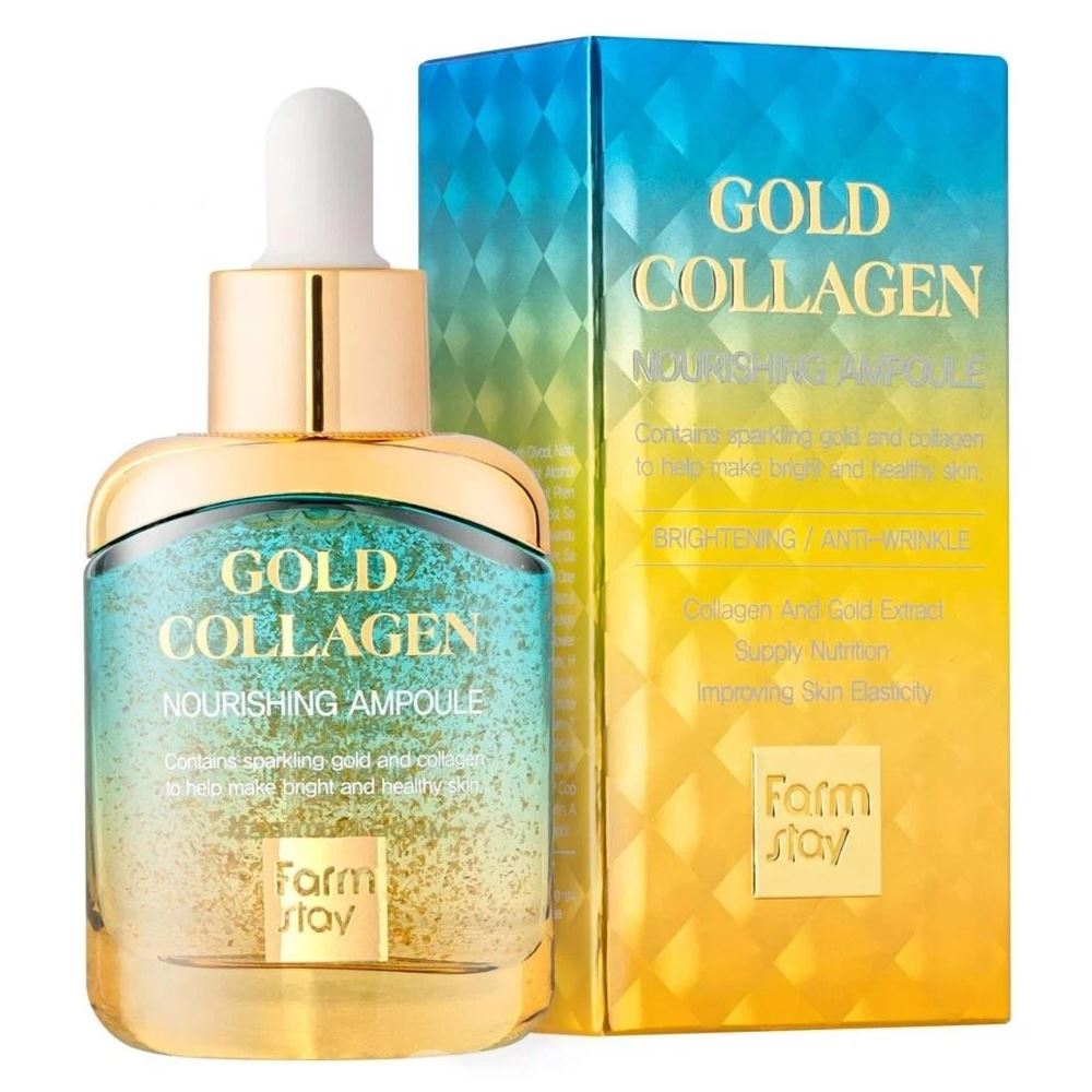 FarmStay Skin Care Gold Collagen Nourishing Ampoule Сыворотка питательная с золотом и коллагеном 