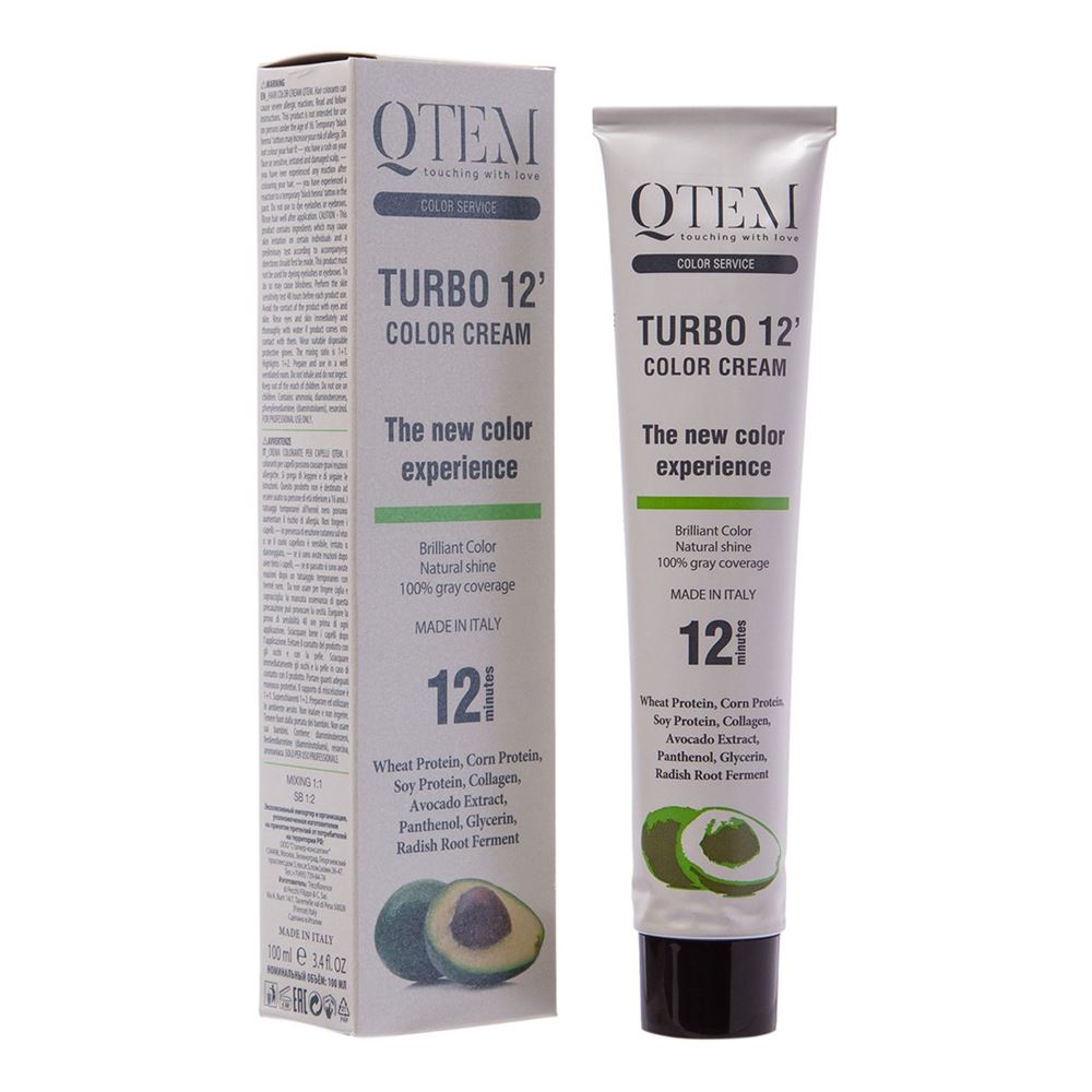 Qtem Color Hair Turbo 12 Color Cream  Перманентный краситель с восстанавливающими активами