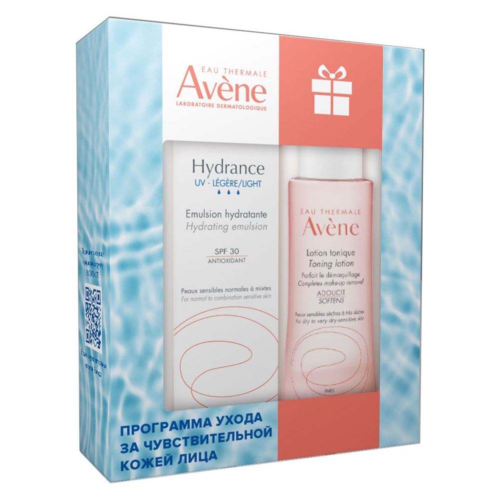 Avene Hydrance OPTIMALE Hydrance Набор - Программа ухода за чувствительной кожей лица Набор: эмульсия SPF 30, тонизирующий лосьон