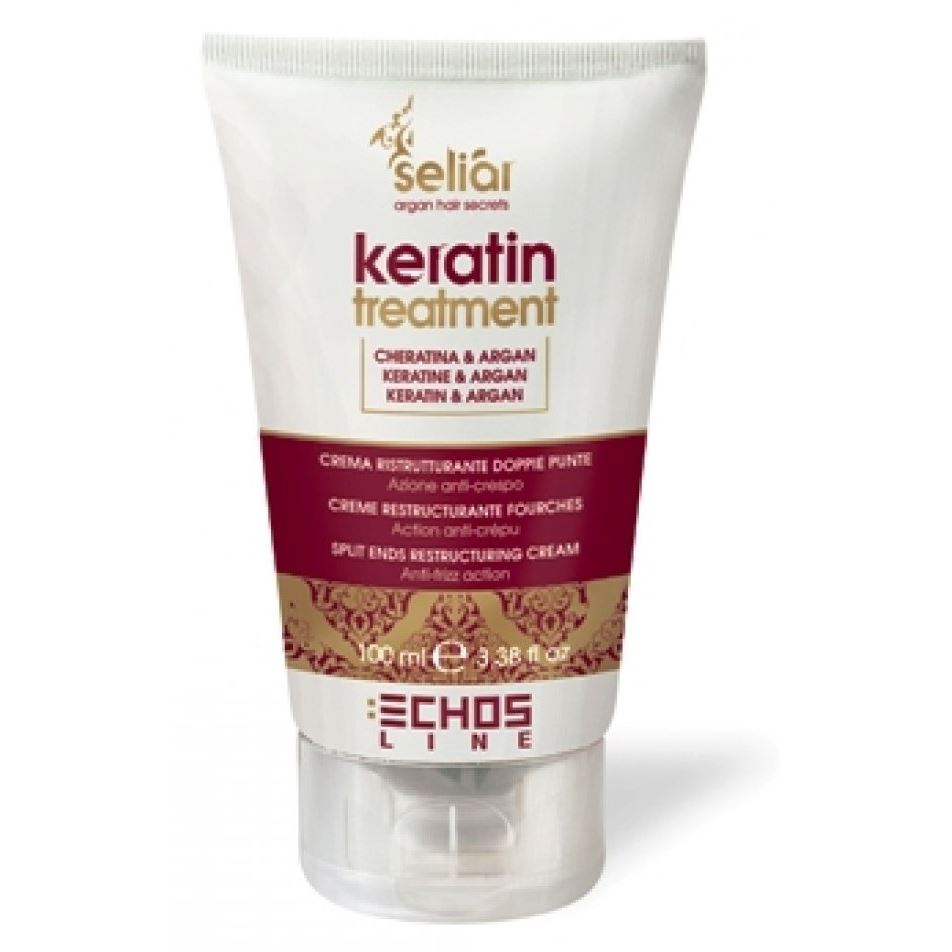 Echos Line Seliar Keratin Seliar Keratin Treatment Крем-флюид для волос с кератином и маслом аргании против секущихся кончиков