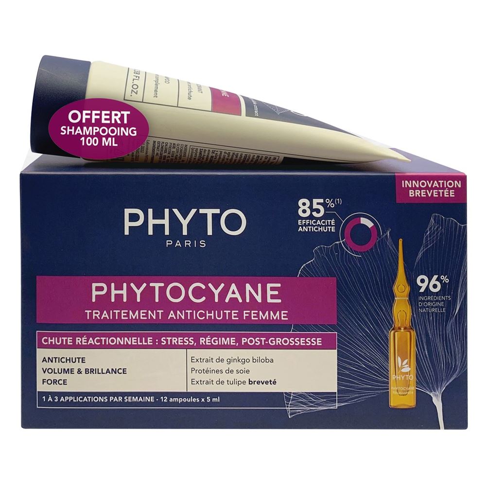 Phyto Наборы Phytocyane Набор Фитоциан: сыворотка против выпадения волос для женщин, шампунь