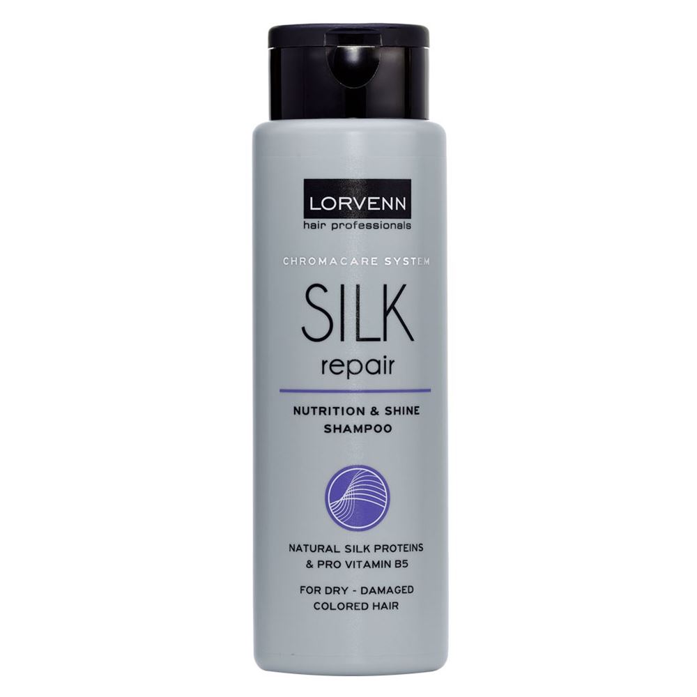 Lorvenn Hair Professionals Silk Repair Silk Repair Nutrition & Shine Shampoo Шампунь реструктурирующий с протеинами шелка для сухих, поврежденных и окрашенных волос 