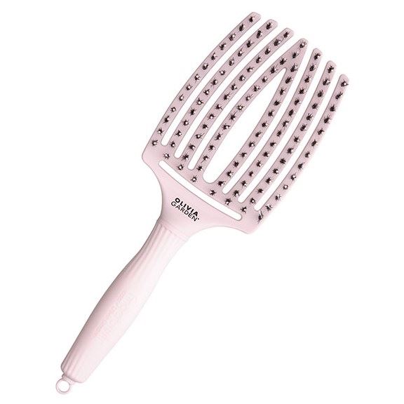 Olivia Garden Щетки и расчески для волос ID1686 Щетка для волос Fingerbrush Care Iconic Boar & Nylon Pastel Pink L Щетка для волос
