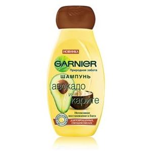 Garnier Природная Забота для волос Авокадо и Карите Шампунь Природная Забота Шампунь для восстановления и блеска поврежденных, секущихся волос