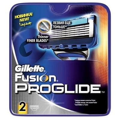 Gillette Бритвенные системы Fusion ProGlide - 2 Сменные Кассеты Набор сменных кассет для бритья Fusion ProGlide - 2 шт