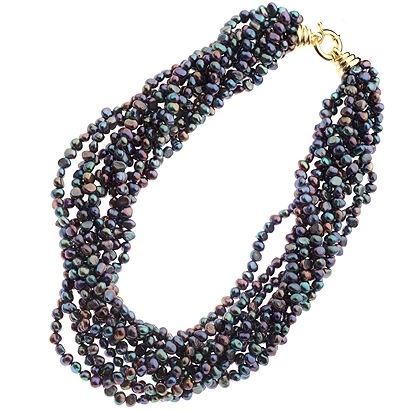 Charmelle Жемчуг Ожерелье NL 1216 Ожерелье - 10 ниток темного речного жемчуга