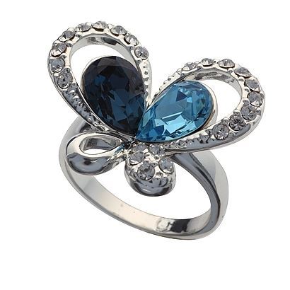 Charmelle Кольца Кольцо RE 2060AA Кольцо с голубыми кристаллами, родий с кристаллами Swarovski