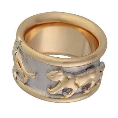 Charmelle Кольца Кольцо RG 0735 Кольцо золото + родий Ягуары unisex