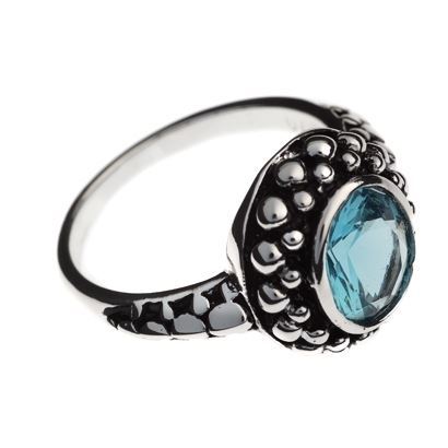 Charmelle Кольца Кольцо RG 2068 Кольцо родий с голубым кристаллом Swarovski