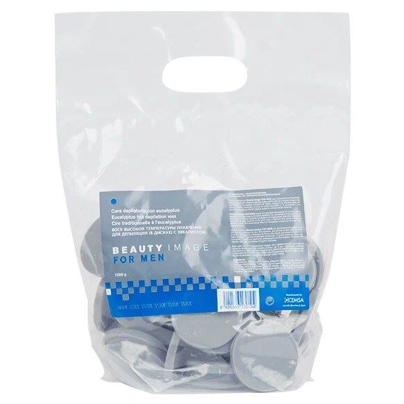 Beauty Image Биоэпиляция для мужчин Горячий воск в дисках Стальной Горячий воск в дисках "Стандарт" Стальной с эвкалиптом для мужчин