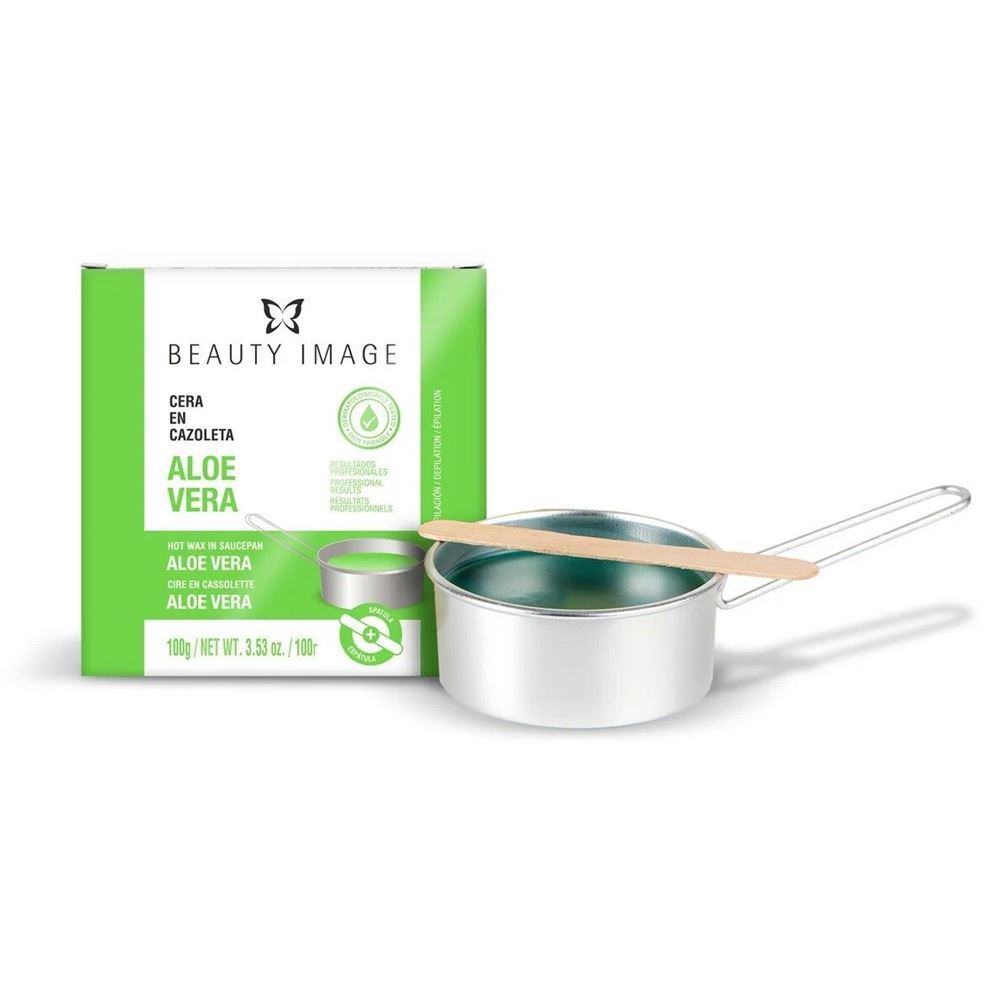 Beauty Image Горячий воск  Воск в металлической упаковке Алое Вера Бьюти Имидж Горячий воск в круглой металлической упаковке зеленый - Алое Вера