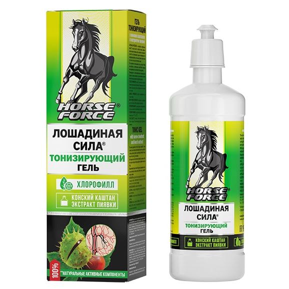 Horse Forse Уход для тела Гель для вен Тонизирующий Гель тонизирующий для вен  для ног ЛОШАДИНАЯ СИЛА с конским каштаном и экстрактом пиявки