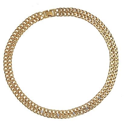 Charmelle Ожерелья Ожерелье NL 0191  Золотое ожерелье широкое с кристаллами Swarovski