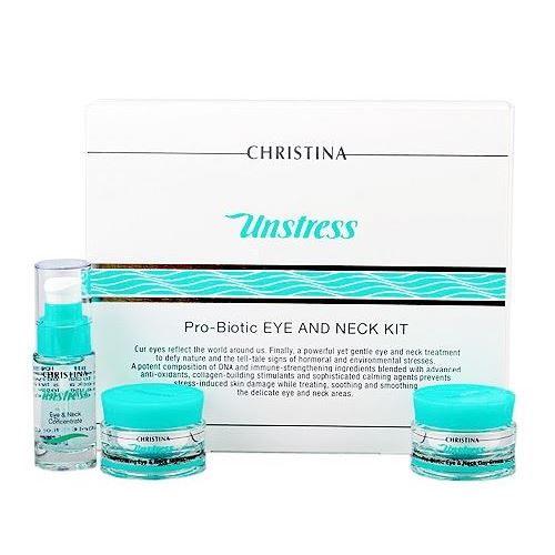 Christina Unstress Pro-Biotic Eye & Neck Kit Набор антистресс-препаратов для кожи век и шеи