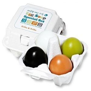 Holika Holika Cleansing Egg Soap Special Set Набор мыла: Уголь, Глина, Чай, Белок Яйца