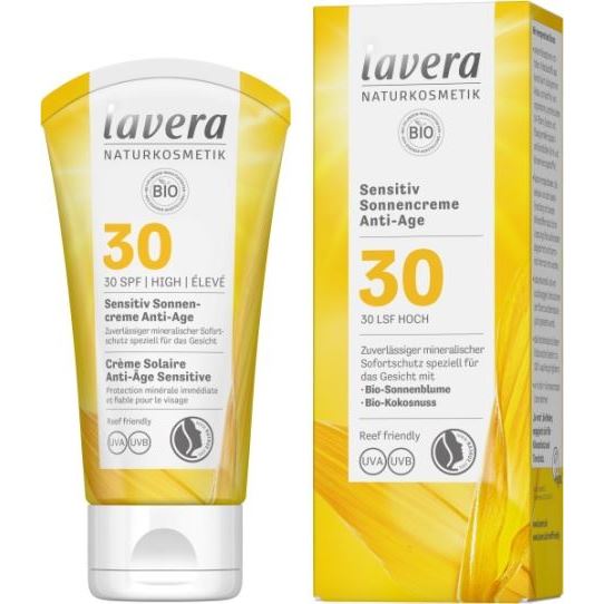 Lavera Sun Care  Sensitive Sun Cream SPF 30 БИО крем солнцезащитный SPF 30 Антивозрастной