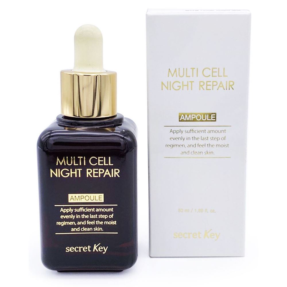 Secret Key Face Care Multi Cell Night Repair Ampoule Восстанавливающая ночная ампульная сыворотка с фитостволовыми клетками