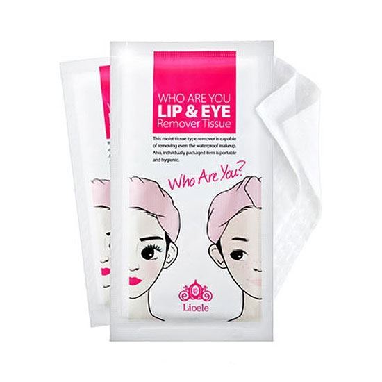 Lioele Make Up Who Are You Lip & Eye Remover Tissue Set Салфетки очищающие для снятия макияжа с кожи глаз и губ