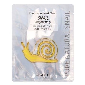 The Saem Face Care Pure Natural Mask Sheet Snail Brightening Тканевая маска для лица с экстрактом муцина улитки
