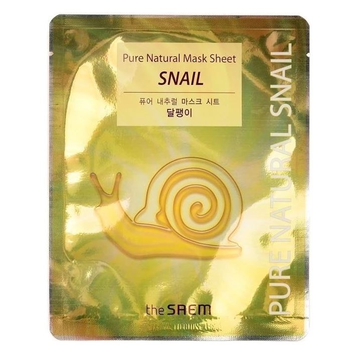 The Saem Face Care Pure Natural Mask Sheet Snail Маска тканевая с муцином улитки