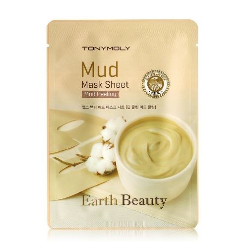 Tony Moly Mask & Scrab Earth Beauty Mud Peeling Mask Sheet Маска для лица глиняная тканевая на основе белой глины