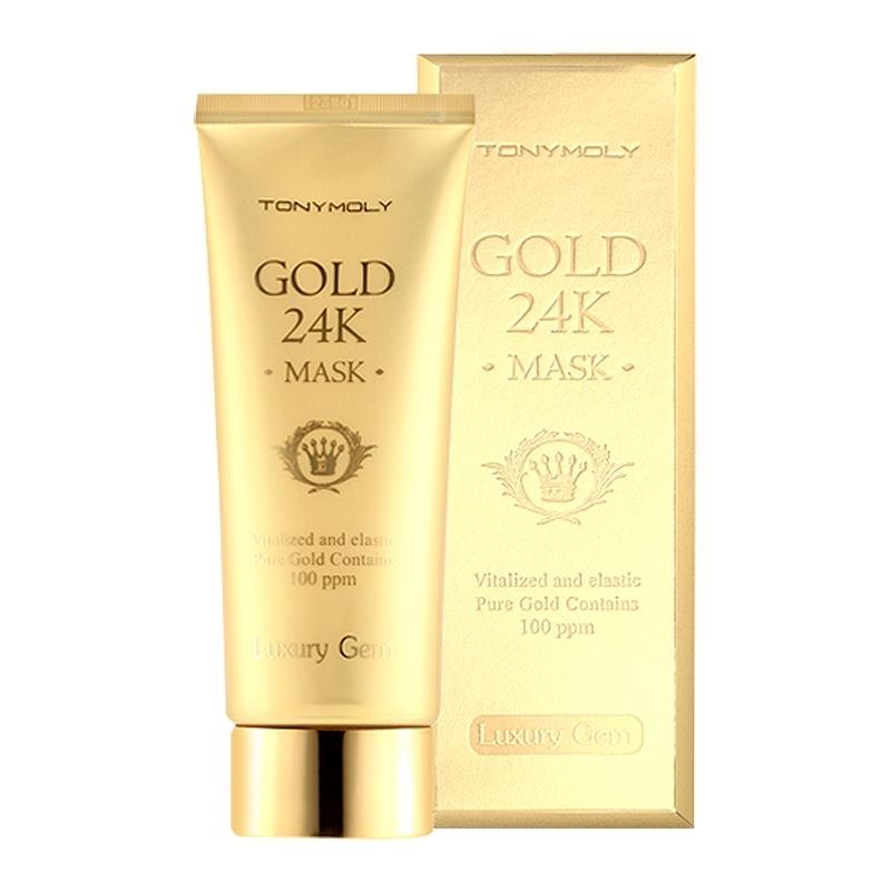 Tony Moly Mask & Scrab Gold 24k Snail Mask Маска с 24-каратным золотом для ухода за увядающей кожей лица