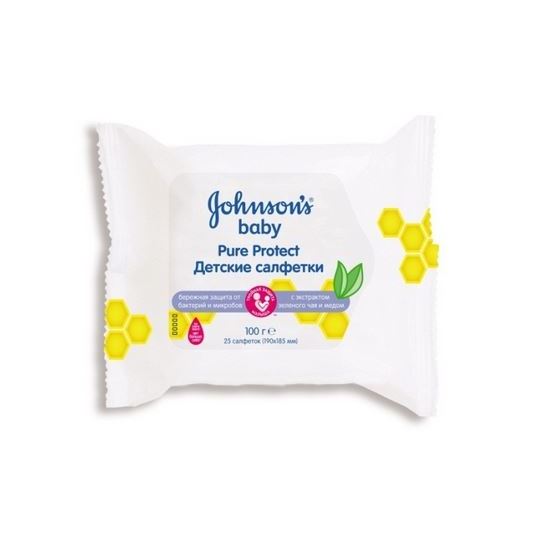 Johnson & Johnson Меняем подгузник Детские влажные салфетки Pure Protect Детские влажные салфетки 