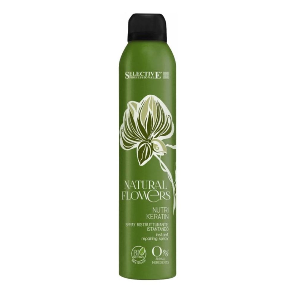 Selective Professional Natural Flowers Nutri Keratin Spray Регенерирующий спрей мгновенного действия для хрупких, сухих и поврежденных волос