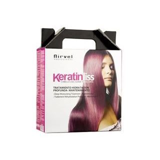 Nirvel Professional Kerarin Liss Keratin Liss Pack Deep Moisturizing Treatment Кератиновый набор для домашнего глубокого увлажнения и восстановления волос 3 в 1