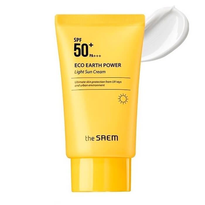 The Saem Eco Earth Power Light Sun Cream SPF 50+ PA+++ Крем легкий солнцезащитный 