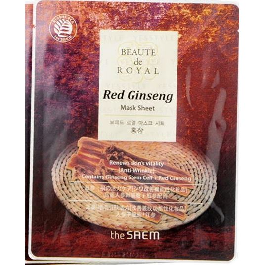 The Saem Face Care Beaute de Royal Mask Sheet - Red Ginseng Маска гидрогелевая тканевая с экстрактом женьшеня