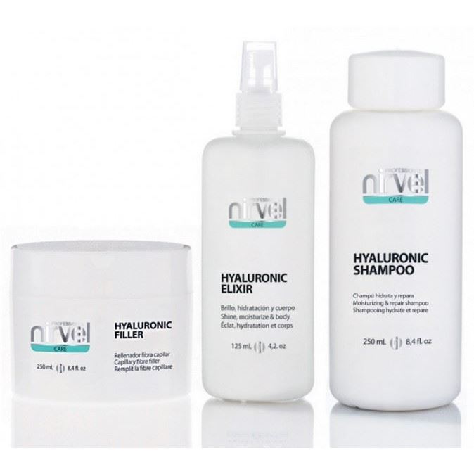 Nirvel Professional Basic Care Hyaluronic Rejuvenating Hair Program Набор c гиалуроновой кислотой для омоложения волос
