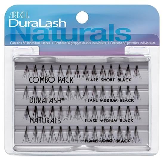 Ardell False eyelashes and glue Duralash Naturals Knot-Free Flairs  Пучки ресниц безузелковые комбинированные чёрные