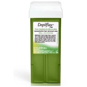 Depilflax Waxes Wax Roll-On Cartridge Olive Теплый воск для депиляции в картридже с маслом Оливы, прозрачный для чувствительной кожи, смягчает и увлажняет